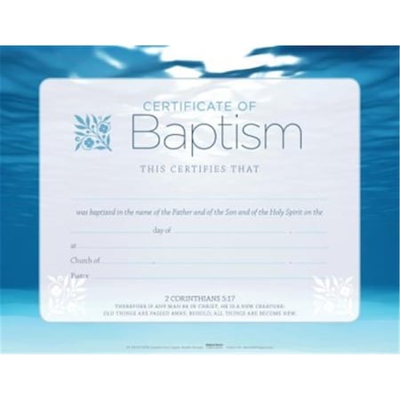 Coolcollectibles Baptism Blue Certificate, 6PK, 5.5 x 3.5 in. CO3316815
